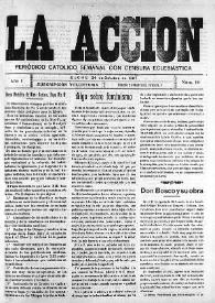 La Acción : periódico católico quincenal. Núm. 10, 24 de octubre de 1907