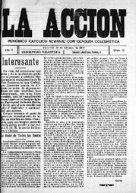 La Acción : periódico católico quincenal. Núm. 11, 31 de octubre de 1907