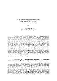 Movimientos populares en Cataluña en la Guerra del Francés