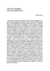 Carta de Argentina. Elecciones presidenciales