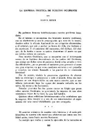 La empresa política de nuestro Occidente