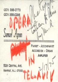 Carta de Samuel Agnon