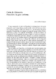 Carta de Alemania. Francfort: la gran verbena