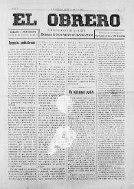 El Obrero: Periódico Independiente, Defensor de los Intereses de la Clase Obrera. Núm. 2, 25 de junio de 1905
