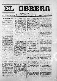 El Obrero: Periódico Independiente, Defensor de los Intereses de la Clase Obrera. Núm. 3, 1º de julio de 1905