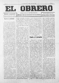 El Obrero: Periódico Independiente, Defensor de los Intereses de la Clase Obrera. Núm. 5, 15 de julio de 1905