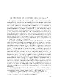 La literatura en su marco antropológico