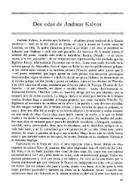 Dos odas de Andreas Kalvos