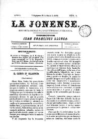 La Jonense : revista semanal científico-literaria. Núm. 4, 25 de junio de 1882