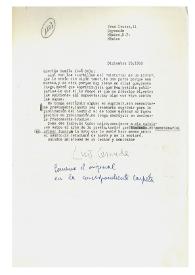 Carta de Luis Cernuda a Camilo José Cela. México, 10 de diciembre de 1958

