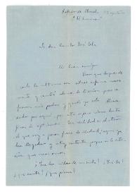 Carta de María Zambrano a Camilo José Cela. Robledo de Chabela, Madrid, 29 de agosto de 1935
