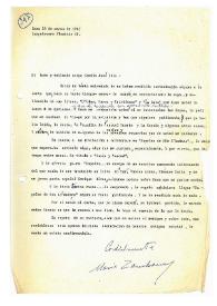 Carta de María Zambrano a Camilo José Cela. Roma, 28 de marzo de 1961
