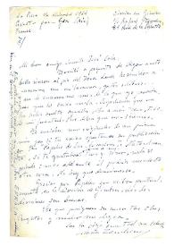 Carta de María Zambrano a Camilo José Cela. Crozet-par-Gex, Francia, 12 de diciembre de 1964
