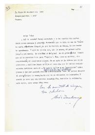 Carta de María Zambrano a Camilo José Cela. Crozet-par-Gex, Francia, 28 de abril de 1965
