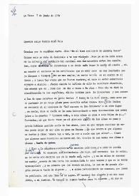 Carta de María Zambrano a Camilo José Cela. Crozet-par-Gex, Francia, 7 de junio de 1970

