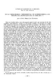 De la farmacología experimental de Schmiedeberg a la terapéutica experimental de Ehrlich