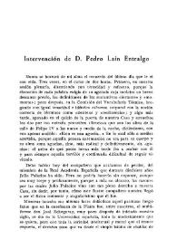 Intervención de D. Pedro Laín Entralgo