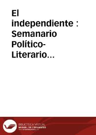 El independiente : Semanario Político-Literario (Villena)