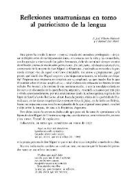 Reflexiones unamunianas en torno al patriotismo de la lengua