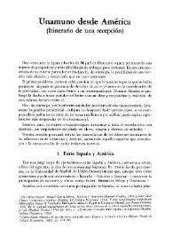 Unamuno desde América (Itinerario de una recepción)