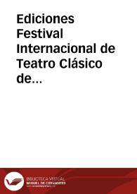 Ediciones Festival Internacional de Teatro Clásico de Almagro