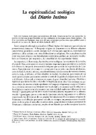 La espiritualidad teológica del 'Diario íntimo'