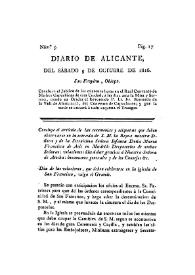 Diario de Alicante . Núm. 5, 5 de octubre de 1816