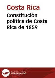 Constitución política de Costa Rica de 1859