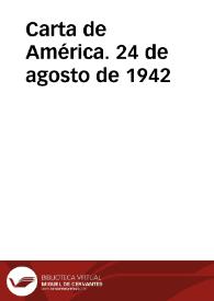 Carta de América. 24 de agosto de 1942