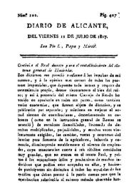 Diario de Alicante . Núm. 102, 11 de julio de 1817
