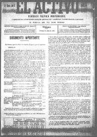 El Activo : Periódico Político Independiente y Defensor de los Intereses Morales, Materiales y Agrícolas de este Distrito Electoral. Núm. 36, 28 de enero de 1900