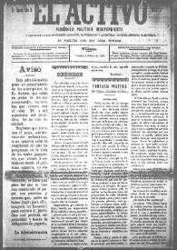 El Activo : Periódico Político Independiente y Defensor de los Intereses Morales, Materiales y Agrícolas de este Distrito Electoral. Núm. 37, 4 de febrero de 1900