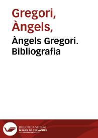Àngels Gregori. Bibliografia