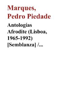 Antologías Afrodite (Lisboa, 1965-1992) [Semblanza]