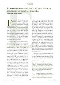 El repertorio romancístico y cancioneril de una mujer de Albuñol (Granada)