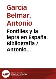  Fontilles y la lepra en España. Bibliografía