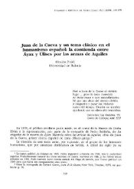 Juan de la Cueva y un tema clásico en el humanismo español: la contienda entre Áyax y Ulises por las armas de Aquiles 