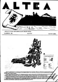 Altea : Boletín Mensual del Excmo. Ayuntamiento de Altea . Núm. 36, mayo 1982, número especial