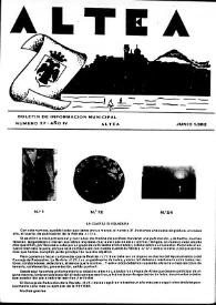 Altea : Boletín Mensual del Excmo. Ayuntamiento de Altea . Núm. 37, junio 1982