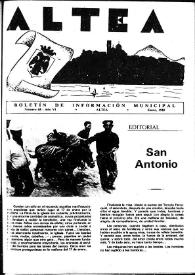 Altea : Boletín Mensual del Excmo. Ayuntamiento de Altea . Núm. 68, enero 1985