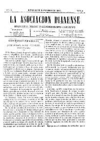 La Asociación Dianense : Revista Decenal. Órgano de la Asociación de Maestros de este Distrito. Núm. 6, 18 de noviembre de 1882