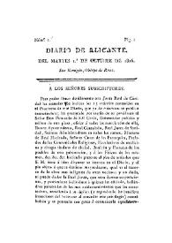 Diario de Alicante . Núm. 1, 1º de octubre de 1816