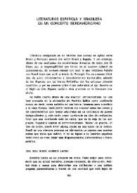 Literaturas española y brasileña en un concepto iberoamericano