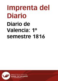 Diario de Valencia: 1º semestre 1816