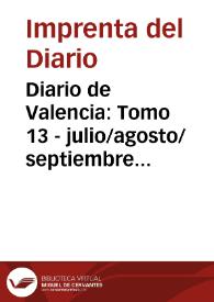 Diario de Valencia: Tomo 13 - julio/agosto/septiembre 1793