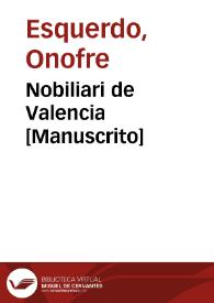 Nobiliari de Valencia [Manuscrito]