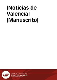 [Noticias de Valencia] [Manuscrito]