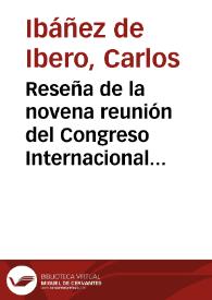 Reseña de la novena reunión del Congreso Internacional de estadística ...