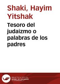 Tesoro del judaizmo o palabras de los padres