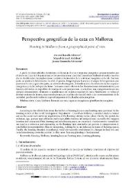Perspectiva geográfica de la caza en Mallorca